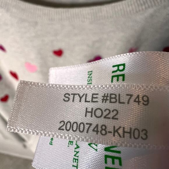 J Crew Factory Sweater Womens Size XXL Gray 100% Cotton Embroidered Hearts - Picture 14 of 16